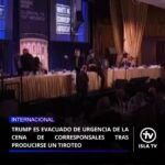 presidente de Estados Unidos, Donald Trump, ha tenido que ser evacuado por motivos de seguridad de la Cena de Corresponsales, tras haberse producido varios disparos de arma blanca en la sala, según las primeras informaciones.

El presidente se encontraba junto con su esposa, la primera dama de los Estados Unidos, Melania Trump, además de otros miembros del Gobierno de EE.UU.

Según informan los medios locales, la mesa principal de la cena de la Casa Blanca, en la que se encontraba el presidente Donald Trump, ha sido evacuada.

#25Abril