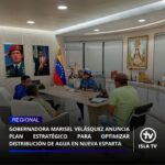 Gobernadora Marisel Velásquez anuncia plan estratégico para optimizar  distribución de agua en Nueva Esparta

En un esfuerzo articulado para dar respuesta inmediata a las necesidades del pueblo neoespartano, la gobernadora Marisel Velásquez sostuvo este domingo, 26 de abril, una reunión de alto nivel con las autoridades hídricas del país, con el objetivo de planificar la instalación y activación de plantas desalinizadoras de agua en puntos estratégicos de la entidad, gracias al apoyo de la presidenta (E) Delcy Rodríguez y el ministro de Atención a las Aguas (MinAguas), Carlos Mast Yustiz. 

El encuentro contó con la participación del Coronel Julio Sequera, presidente de la Industria Nacional del Agua, INASA, y Franklin Cueva, gerente estadal de Hidroven en Nueva Esparta, quienes junto a la mandataria regional definieron la hoja de ruta técnica para los próximos días.

Inversión y tecnología para el eje costero

La máxima autoridad regional detalló que el plan contempla, de manera inmediata, la instalación de nuevas plantas distribuidas en sectores clave del estado. En el municipio Gómez se instalarán dos plantas, una en Bahía de Plata y la otra en Puerto Cruz. Y se harán los estudios de factibilidad para una planta en el sector Pedregales del municipio Marcano. 

Culminación de trabajos en plantas de Antolín y Mariño 

Durante el encuentro también se  anunció la próxima culminación de los trabajos para la puesta en operaciones de la planta de Los Cocos, situada en el municipio General en Jefe Santiago Mariño y la que está ubicada en la estación El Turpial, municipio Antolín del Campo. “Es un compromiso que asumimos para garantizar la estabilidad del servicio en estas zonas de alta afluencia y necesidad", afirmó la Gobernadora.

La gobernadora enfatizó que, pese a ser día de descanso para muchos, su equipo de gestión y las instituciones nacionales no se detienen. "Este domingo hemos consolidado acuerdos fundamentales con INASA e HIDROVEN. Ya se está trabajando en función de cada punto expuesto. Es vital que nuestro pueblo sepa que hay un gobierno que no descansa para mejorar su calidad de vida", concluyó Velásquez.