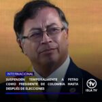 Una comisión del Congreso suspendió temporalmente al presidente Gustavo Petro de su cargo hasta el próximo 21 de junio, fecha en la que se realizará la segunda vuelta presidencial de Colombia  para evitar su participación en política durante la etapa final de la campaña por el Ejecutivo.

La decisión fue emitida por la presidenta de la Comisión de Acusación de la Cámara de Representantes Gloria Arizabaleta, mientras investiga a Petro por su presunta participación en la campaña electoral.

Arizabaleta argumentó su decisión en que puede ordenar la suspensión provisional del mandatario "siempre y cuando se evidencien serios elementos de juicio que permitan establecer que la permanencia en el cargo, función o servicio público posibilita la interferencia del autor de la falla en el trámite de la investigación".

El mandato mandatario del presidente de izquierda va hasta el próximo 7 de agosto, día en que asumirá funciones el candidato que gane la segunda vuelta presidencial, la cual disputarán Abelardo de la Estrella, de extrema derecha, e Iván Cepeda, de extrema izquierda.

¿Qué significa esto?
Por ley en Colombia, un presidente en funciones no puede participar en política en campaña electoral ni expresar su respaldo público a ningún candidato.

De concretarse esta medida, inédita en el país, Petro, quien está de visita en Nueva York, donde hoy intervendrá en el Consejo de Seguridad de la ONU, sería el primer presidente de Colombia en ser suspendido del cargo, una potestad que solo tiene el Senado y no la Comisión de Investigación y Acusación de la Cámara.

Arizabaleta señaló que decidió suspender al mandatario porque la intervención en política está tipificada "como falta gravísima" y "por la jerarquía del disciplinable y la trascendencia de la presunta falta".

Colombia elige a su próximo presidente el 21 de junio
Sin embargo, Petro ha sido denunciado por interferir múltiples veces a favor del candidato Cepeda, quien promete darle continuidad a las políticas gubernamentales del actual mandatario colombiano.