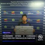 Polimaneiro detiene a ciudadano solicitado por tribunales en Pampatar

En el marco de las labores de resguardo y seguridad ciudadana, funcionarios de @policia_maneiro efectuaron la captura del ciudadano Diego Alejandro Mujica Borda en el sector de Pampatar, estado Nueva Esparta.

La detención se llevó a cabo tras confirmar que el sujeto presentaba requerimientos pendientes con la justicia venezolana, lo que activó los protocolos de búsqueda y captura en la zona.

El ciudadano presentaba una orden emanada por el Tribunal Segundo de Primera Instancia en Función de Ejecución del Circuito Judicial Penal del estado Nueva Esparta.

De igual manera, Mujica Borda, residenciado en el sector de Pampatar, era solicitado activamente por el Tribunal Cuarto de Primera Instancia Municipal.

El procedimiento fue el resultado de exitosas labores de inteligencia y de la cooperación interinstitucional de los cuerpos de seguridad locales.

Actualmente, el detenido se encuentra bajo custodia en el comando principal de la policía municipal de Maneiro y será trasladado este jueves 2 de julio ante la instancia judicial que lo requiere para comparecer en su audiencia y continuar con el debido proceso legal establecido en el país. Las autoridades policiales ratificaron su compromiso con el orden público y la paz de la jurisdicción a través de este tipo de despliegues.

#2Jul